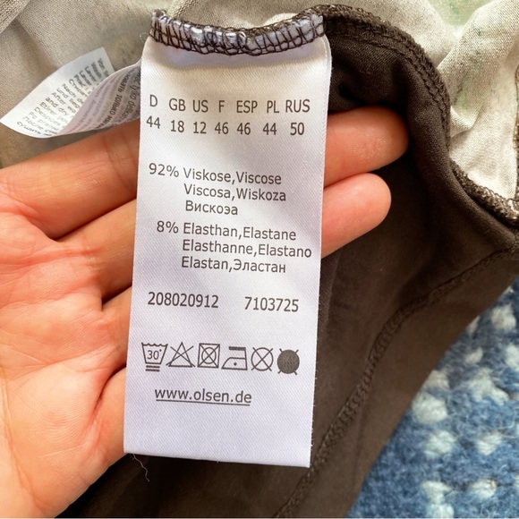 🤎 OLSEN BROWN BLUE GREEN MULTI 2-in1 FRONT TIE LONG SLEEVE PULLOVER TOP! - Picture 13 of 13